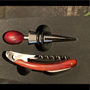 Wine corkscrew and wine stopper